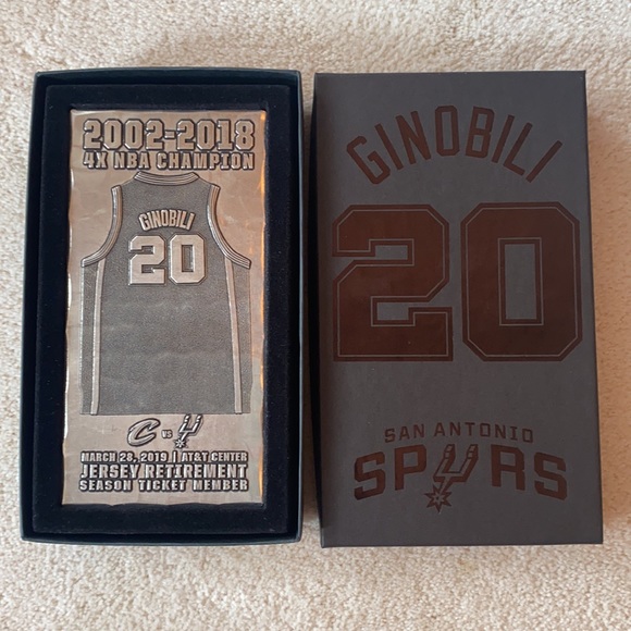 Manu Ginobili San Antonio Spurs Jersey Retirement Plaque Ticket